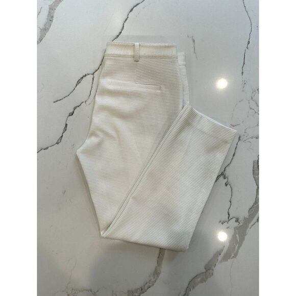 Club Monaco Waffle Knit Cropped Trousers in White Size 6 - Picture 3 of 4